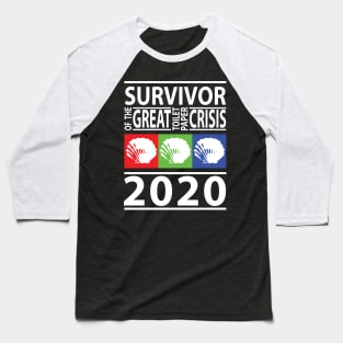 3 Seashells Toilet Paper Survivor 2020 (WHITE RGB) Baseball T-Shirt